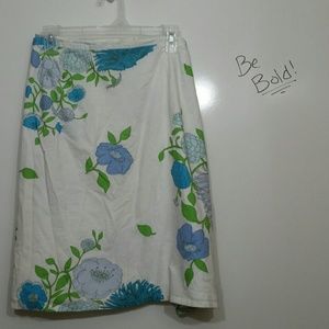 Izod plus size 22W floral A-line skirt used